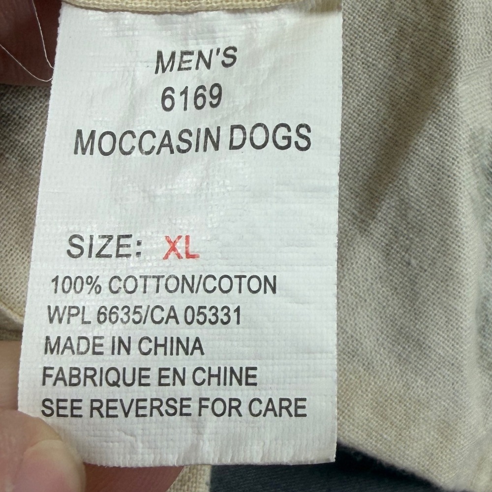 Woolrich Mens XL Moccasin Dogs Print Shirt Cotton Short Sleeve Button Down 6169 - Picture 7 of 8